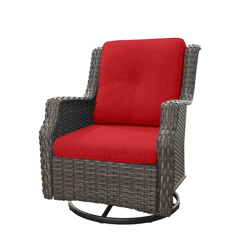 Cozywor Wicker Patio Outdoor Lounge Chair Swivel Rocking Chair