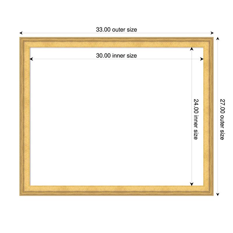 Owen Gold Framed Dry Erase Magnetic Board - 33 x 27 in