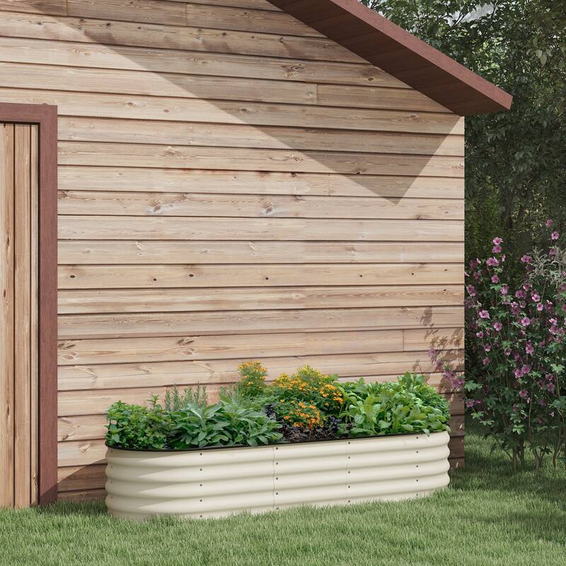 Open Bottom Outdoor Planter Box Safety Rubber Edge Backyard Patio Lawn