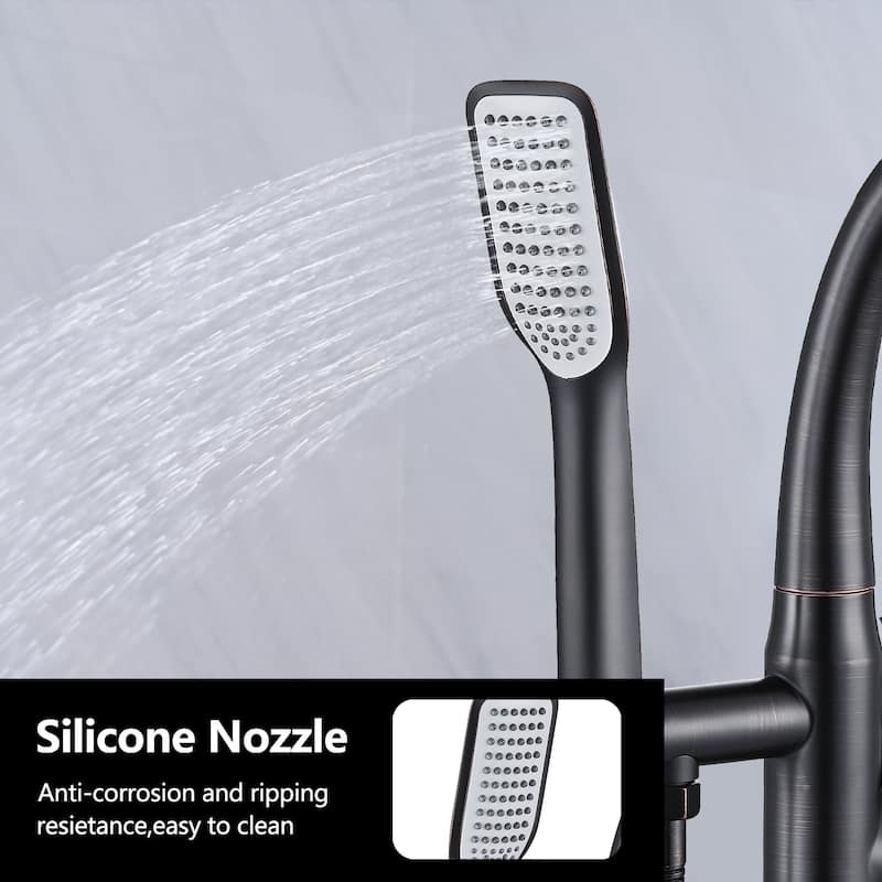 Topcraft Floor Mounted Bathtub Filler with Handheld Showerhead