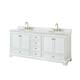 Option White / White Carrara Marble Top / Brushed Gold
