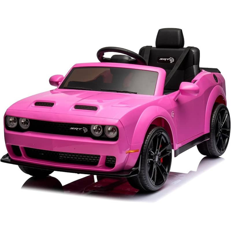 Kids Electric Car Licensed Dodge Challenger Ride On Car 12V - Pink