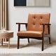 preview thumbnail 2 of 24, Ebello Mid-Century Modern Upholstered Leather Accent Chair with Solid Wood Frame