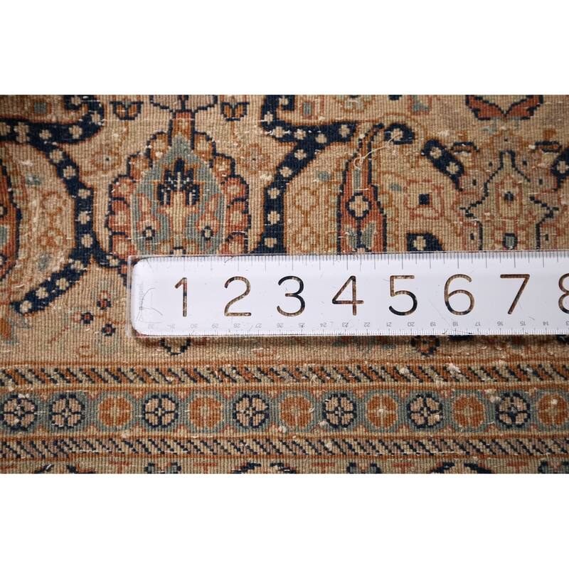 Vegetable Dye Kashan Large Vintage Persian Rug Handmade Wool Carpet - 9'10" x 13'8"