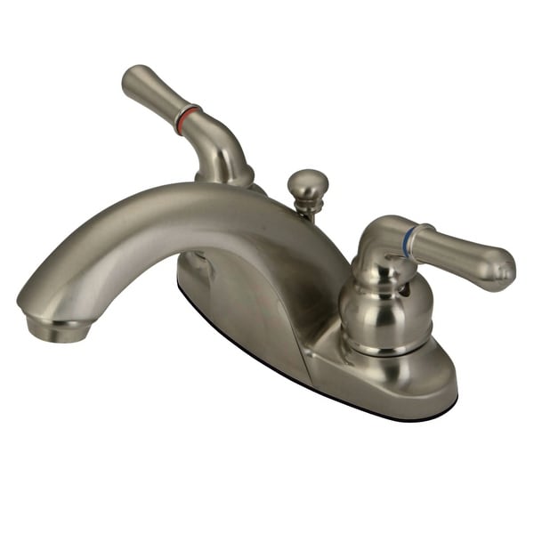Kingston Brass KB764.NML 1.2 GPM Centerset Bathroom Faucet with Pop-Up Drain Assembly and Metal Handles