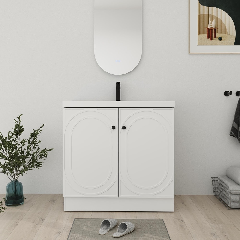 Bathroom Vanity With Sink In 24/30/36 Inch, Freestanding Bathroom Vanity With Soft Close Door and Adjustable Shelf