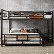 preview thumbnail 3 of 26, L-Shaped Metal Bunk Bed with Ladder and Guardrails, Twin Over Full Size Heavy Duty Bunk Bedframe with Slats Support