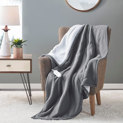 Fleece to Sherpa Heated Throw by Serta
