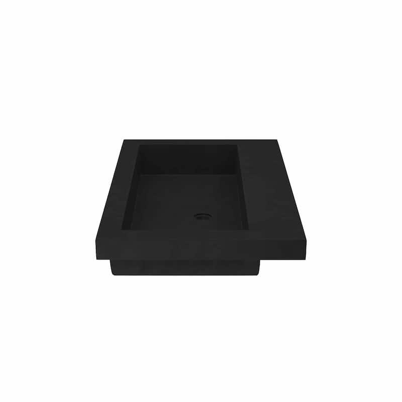 30" NativeStone Trough Drop-in Rectangular Bathroom Sink