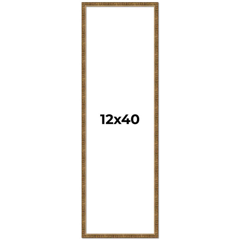 12x40 Frame Gold Kingsley Distressed Solid Wood Picture Frame Width