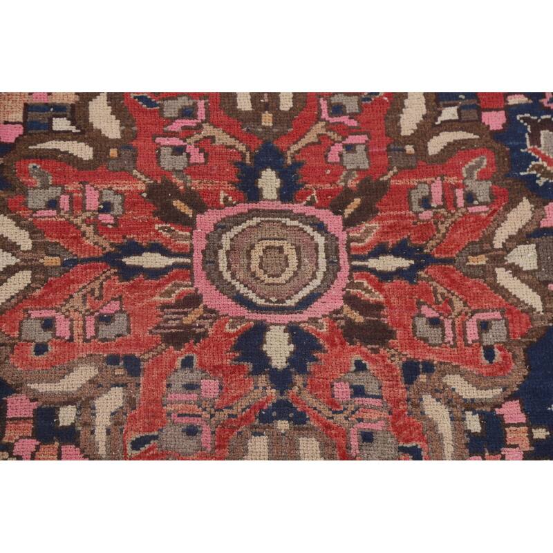 Geometric Bakhtiari Persian Vintage Area Rug Hand-knotted Wool Carpet - 6'8" x 10'0"