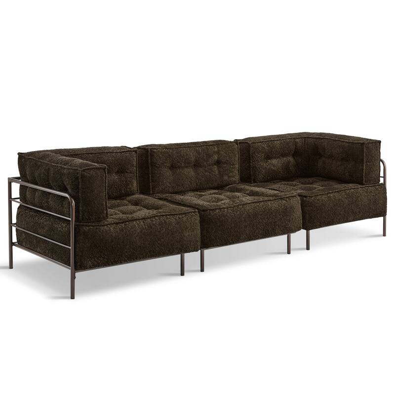 MCombo Modular Sofa Couch with Removable Cushion, 3 Seaters Accent Sofa Chair