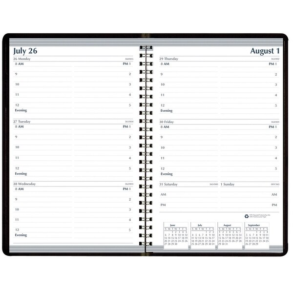 Weekly Calendar Academic Planner, Horizontal Format, Black, 5" x 8", July-July - One Size. Opens flyout.