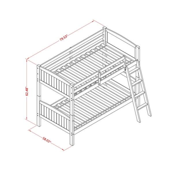 East West Furniture Albury Twin Bunk Bed in White Finish(Trundle