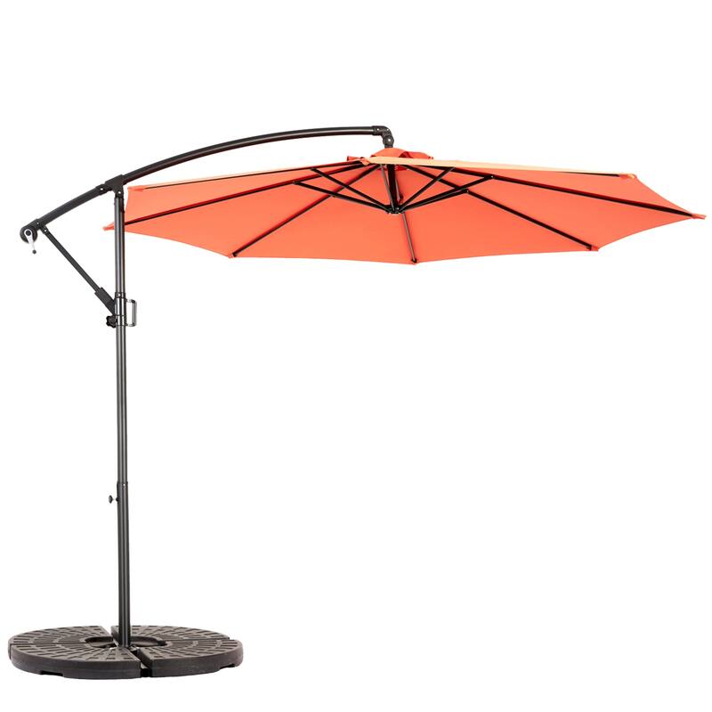 116" Patio Hanging Polyester Umbrella with Tilt Adjustment and 8 Ribs
