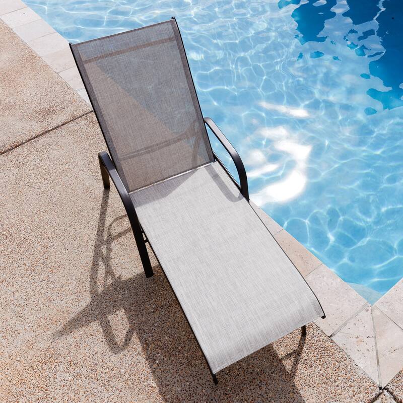Outdoor Patio Lounger Adjustable Chaise Lounge Chairs with Arms (Set of 2/4)