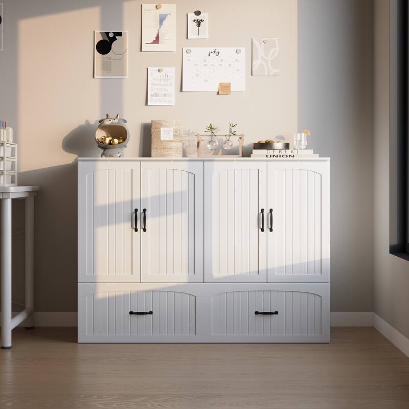 Convertible Murphy Bed Multifunctional Rooms Accent Cabinet Dresser