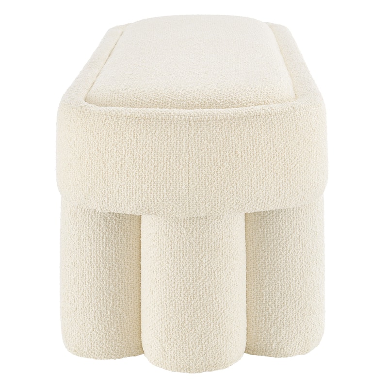 Mossi 52-Inch Oval Boucle Fabric Bench