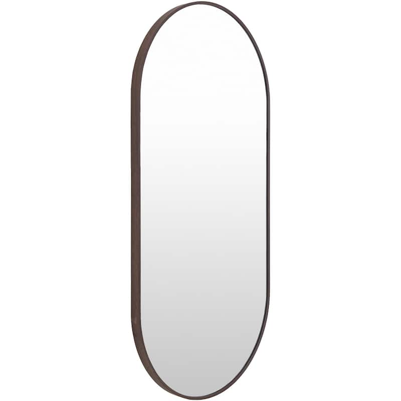 Livabliss Aranya Modern Aluminum Oval Pill-Shaped Accent Mirror