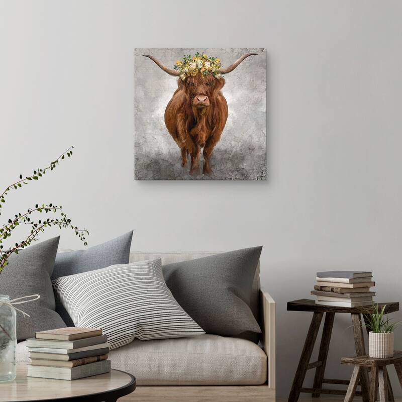 Lady Longhorn by Studio Arts Canvas Art Print