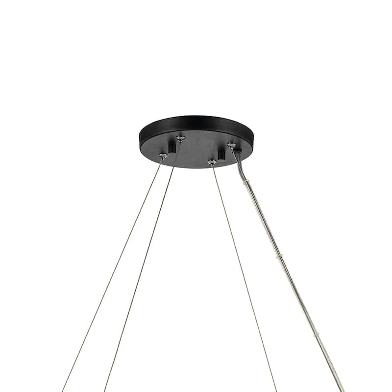 Harpin 37.75 Inch 6 Light Chandelier with Clear Glass in Black