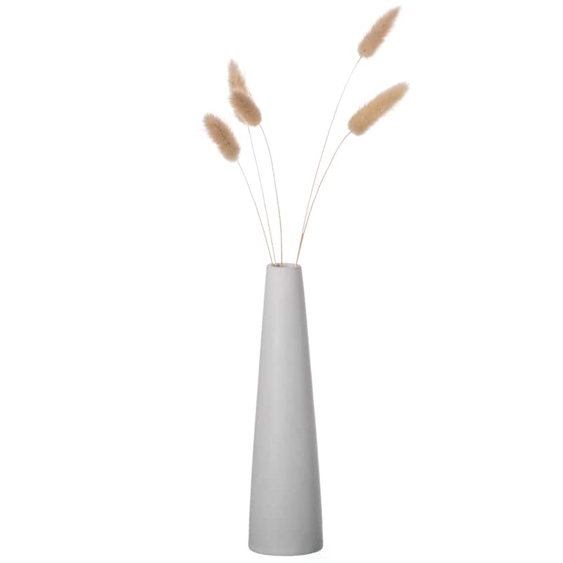 Uniquewise 8-Inch Slim Cone Ceramic Vase - White
