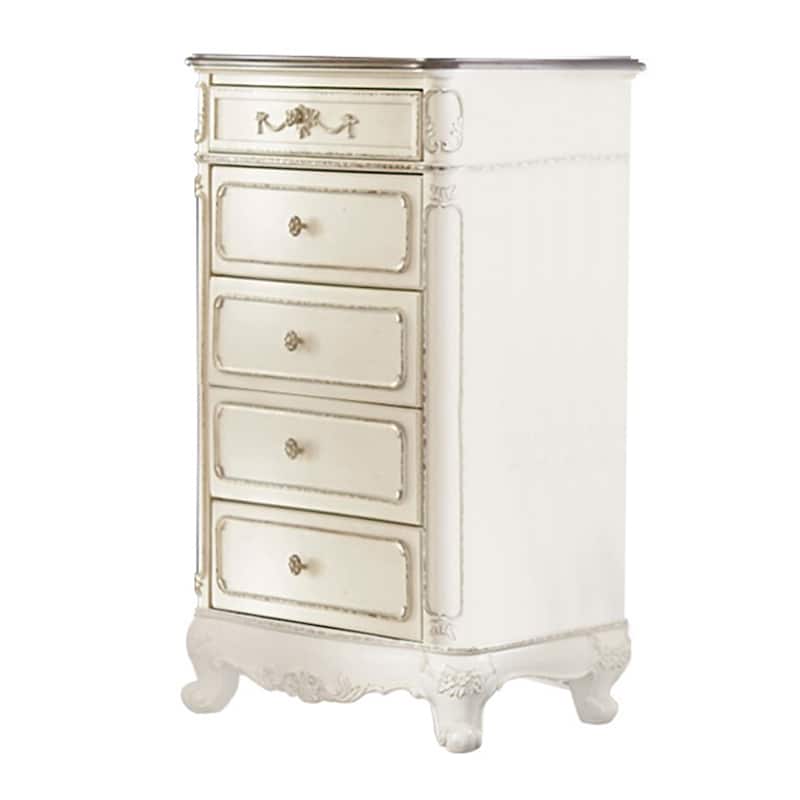 Prin 3 Pc Full Size Bedroom Set, Ornate Carvings, Antique White, Traditional