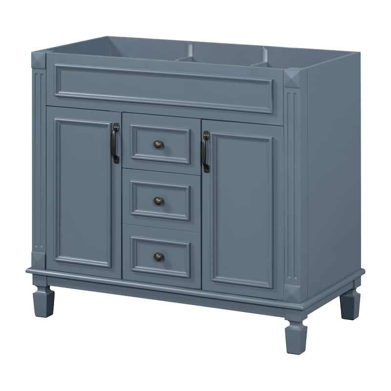 Roomfitters 36 Inch Bathroom Vanity without Sink, Freestanding Cabinet with 2 Soft Closing Doors and 2 Drawers