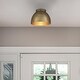 preview thumbnail 1 of 3, Hunter Erling 1-Light Medium Flush Mount Ceiling Light - Modern - Hallway, Bathroom, Entry, Laundry Room - Damp Rated! 1-Light - Luxe Gold