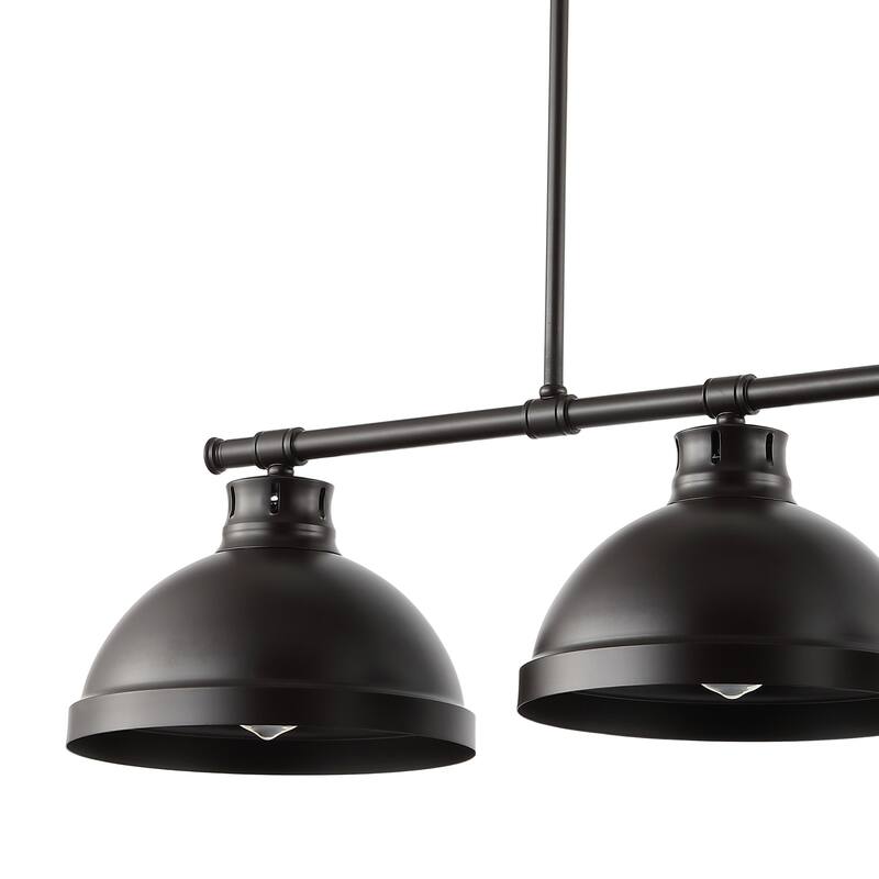 Levi 36" 3-Light Industrial Farmhouse Iron Linear LED Pendant, Oil Rubbed Bronze by JONATHAN Y - 3 Light