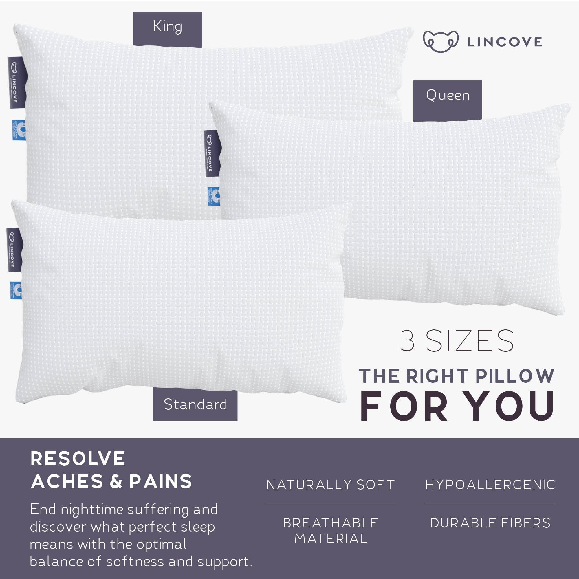 как выглядит Lincove Bamboo Pillow - Luxury Hotel Quality Temperature фото