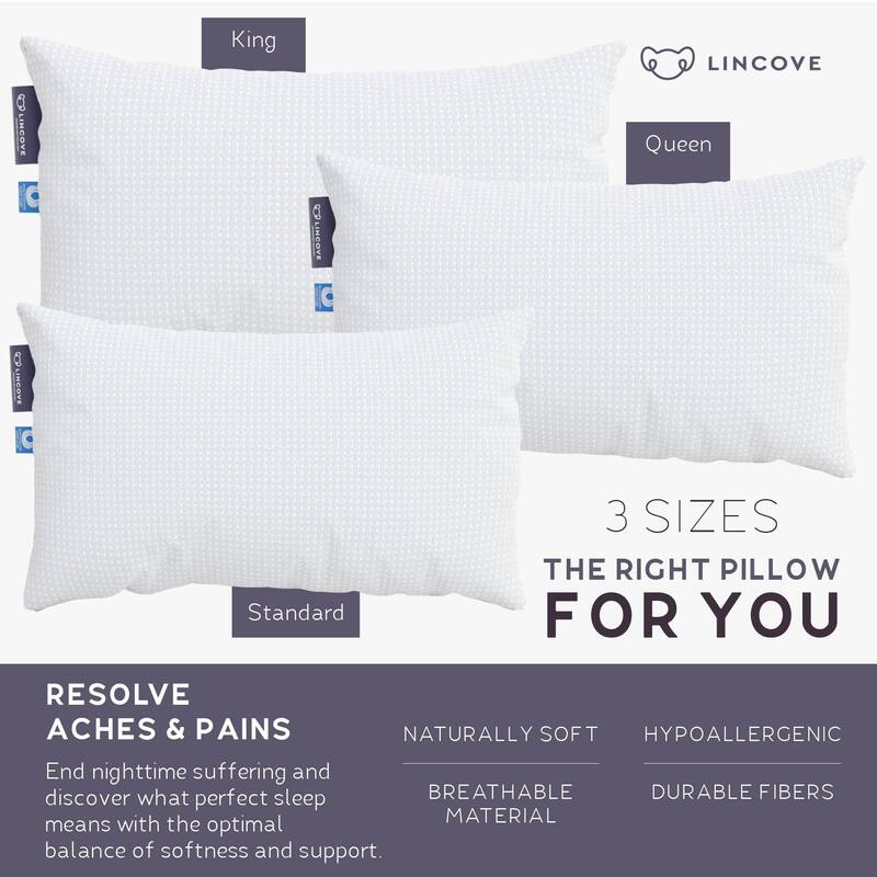 Lincove Bamboo Pillow - Luxury Hotel Quality Temperature Regulating Bamboo Pillow for Stomach Sleepers Soft Pillow