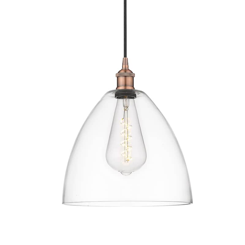 Innovations Lighting 616-1P-14-12 Edison Dome Pendant Edison Dome 12" - Antique Copper / Clear