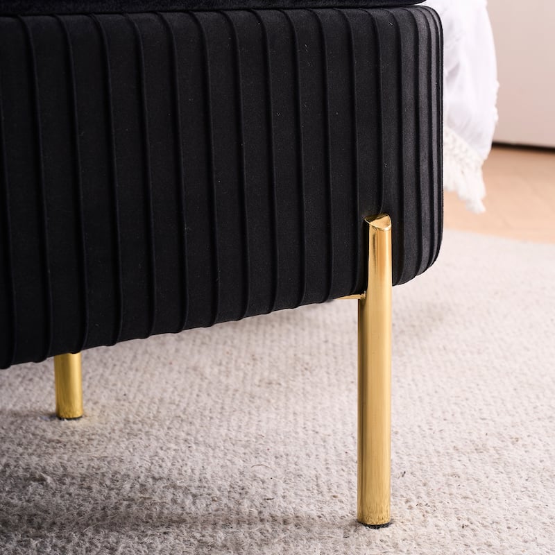 Velvet Storage Bench for Bedroom