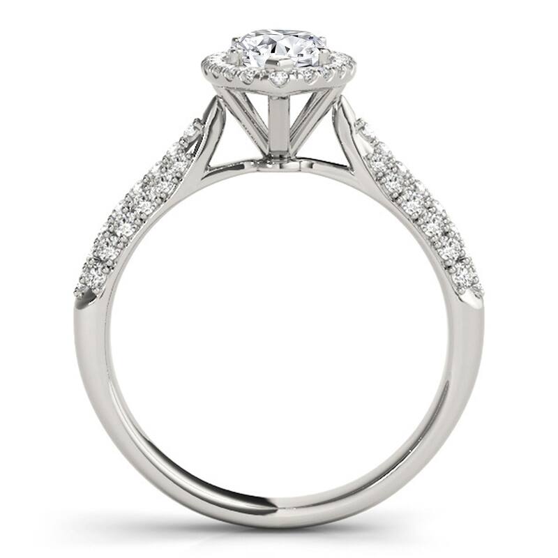 Auriya 14k White Gold Lab Grown Marquise Diamond Halo Engagement Ring 0.50 to 5.00 ct. tw. (F-G VS)