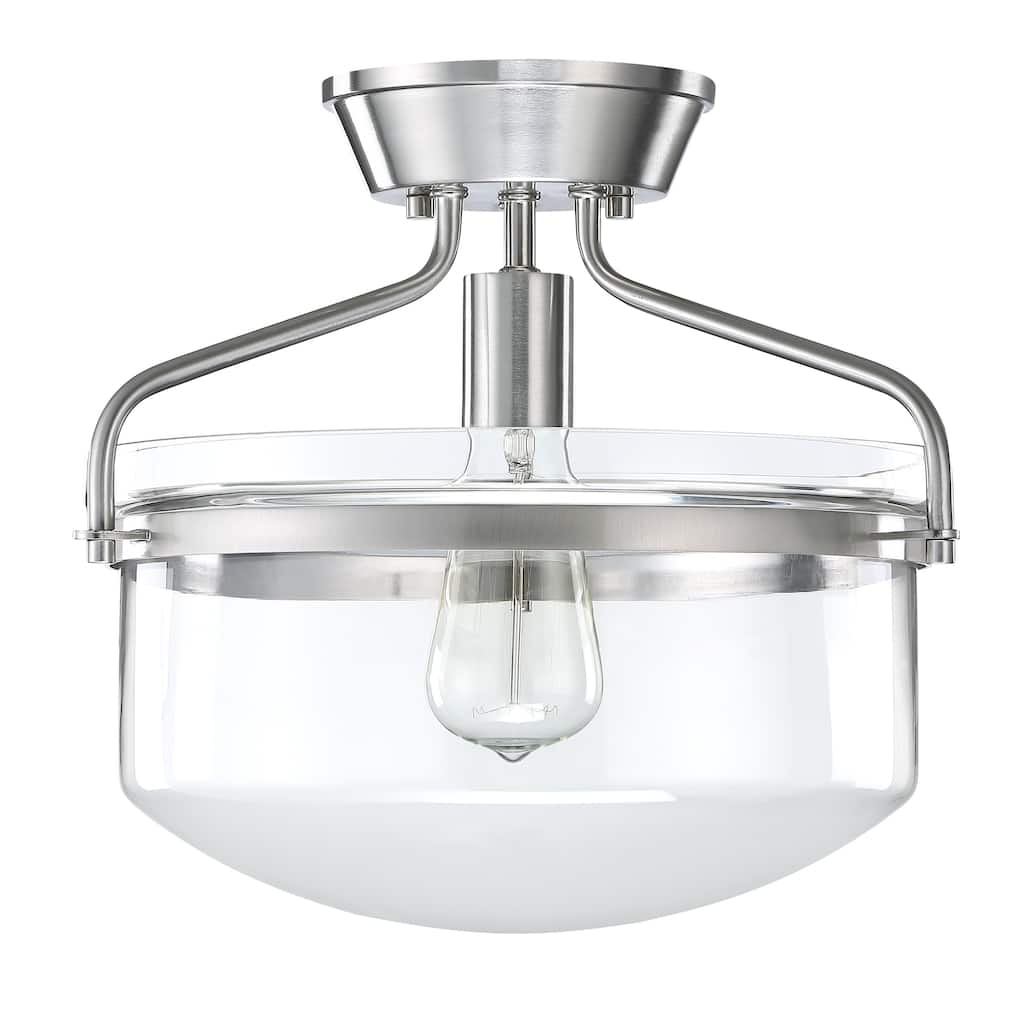 Hukoro 1-Light 11.81-in Incandescent Semi-Flush Mount Light