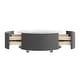 preview thumbnail 25 of 24, Modern Round Movable Coffee Table with Casters, 2 Drawers,Marble Pattern Sintered Stone Top