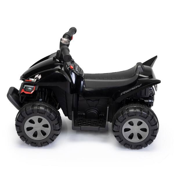 slide 2 of 14, 6V Battery Powered Electric Quad Car with Music - Black Black