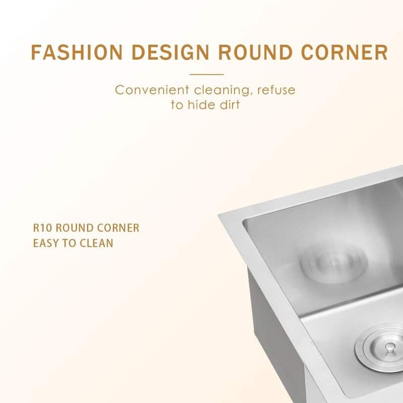 Mother's Day gift: Lordear 33 Inch Kitchen Sink Double Bowl 60/40 Stainless Steel 16 Gauge Round Corner Farm Kitchen Sink