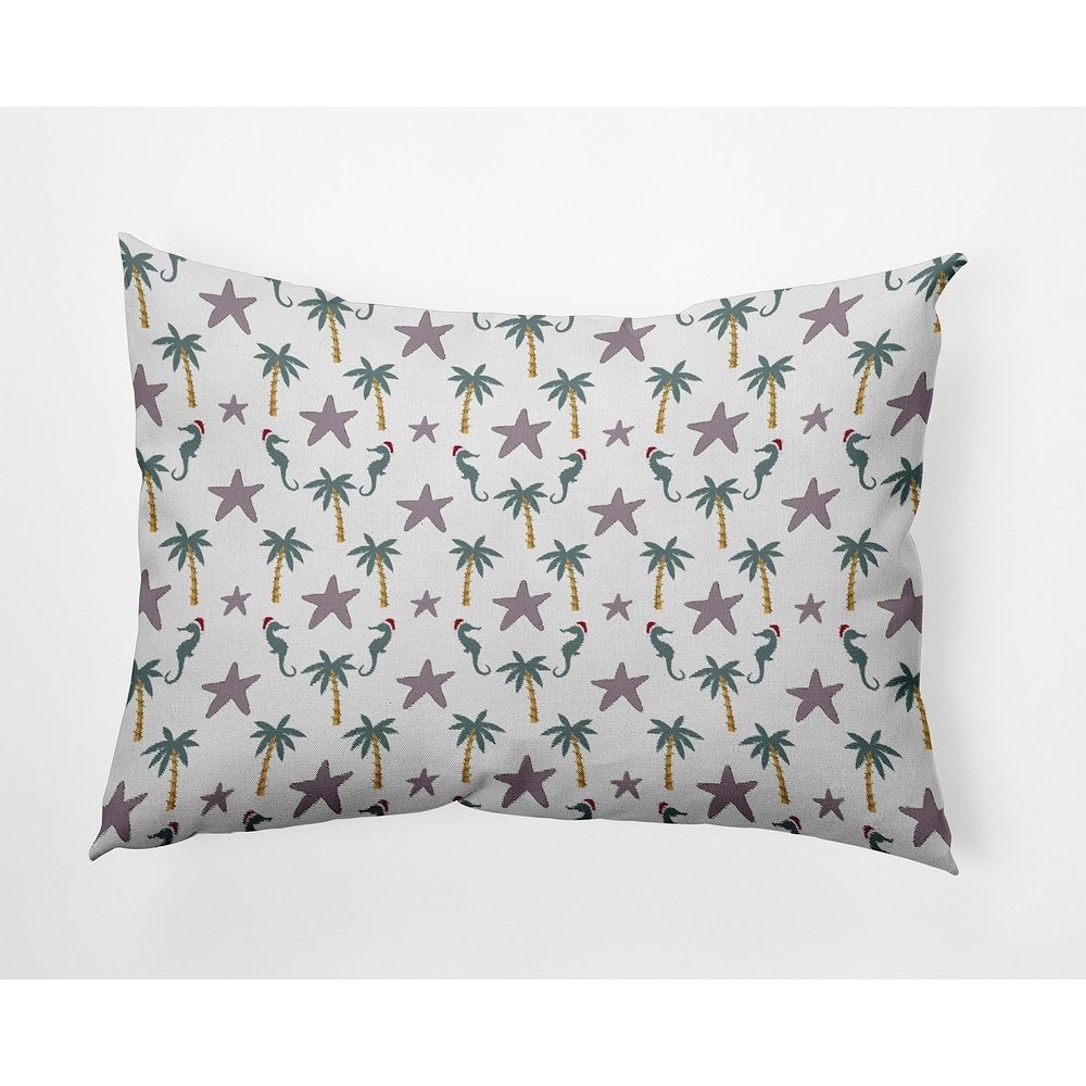 Christmas Beach Pattern Indoor/Outdoor Throw Pillow