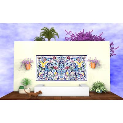 50pc Indoor Outdoor Ceramic Tile Water Fountain Mosaic Wall Mural