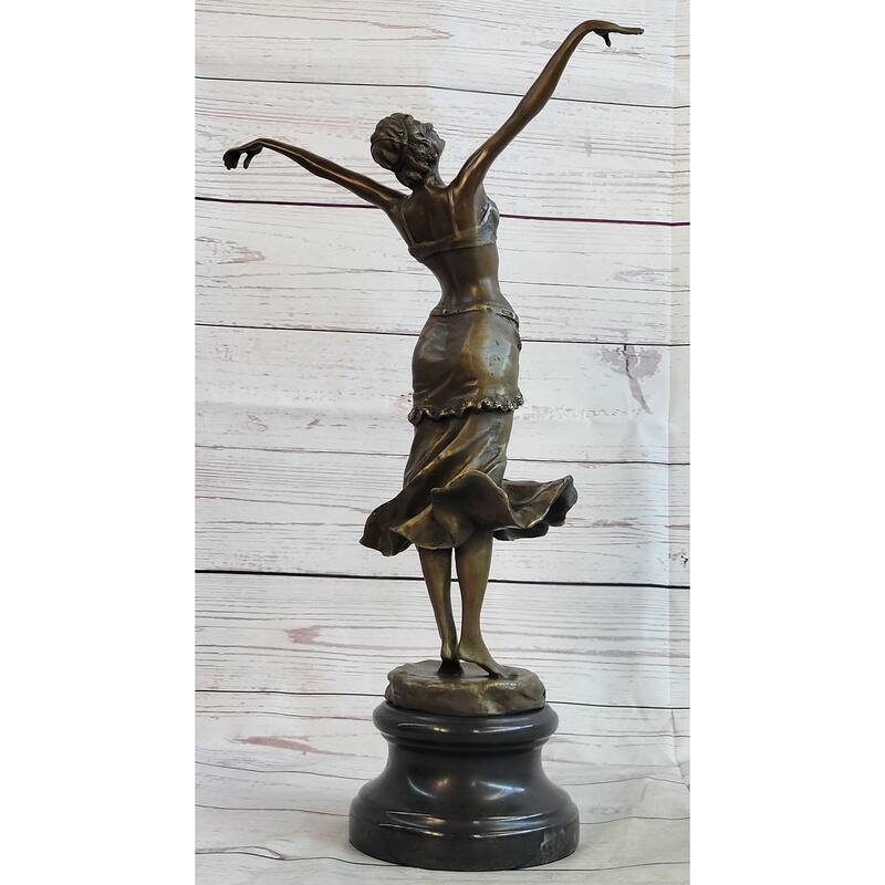 Elegant Belly Dancer Girl Bronze Statue Sculpture Art Deco Figure Dh Chiparus