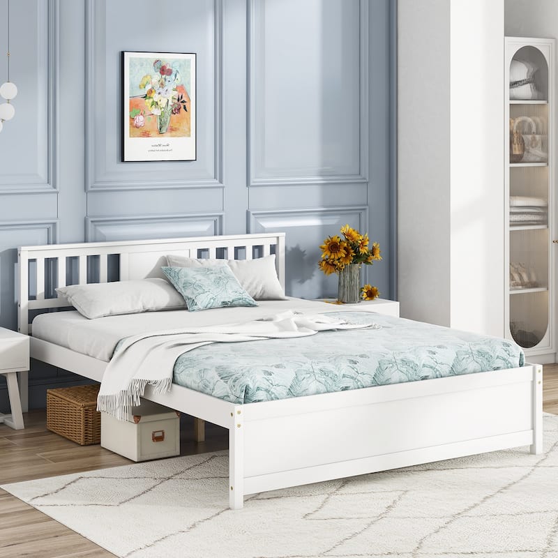 Gymax Twin / Queen / Full Size Bed Frame w/ Headboard Wood Slat - Queen