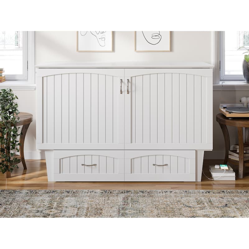 Sydney Queen Solid Wood Murphy Bed Chest with Mattress