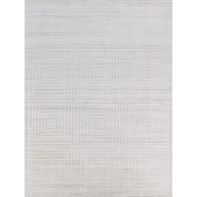 EXQUISITE RUGS Castelli Hand-loomed Bamboo Silk/Wool Ivory Area Rug.
