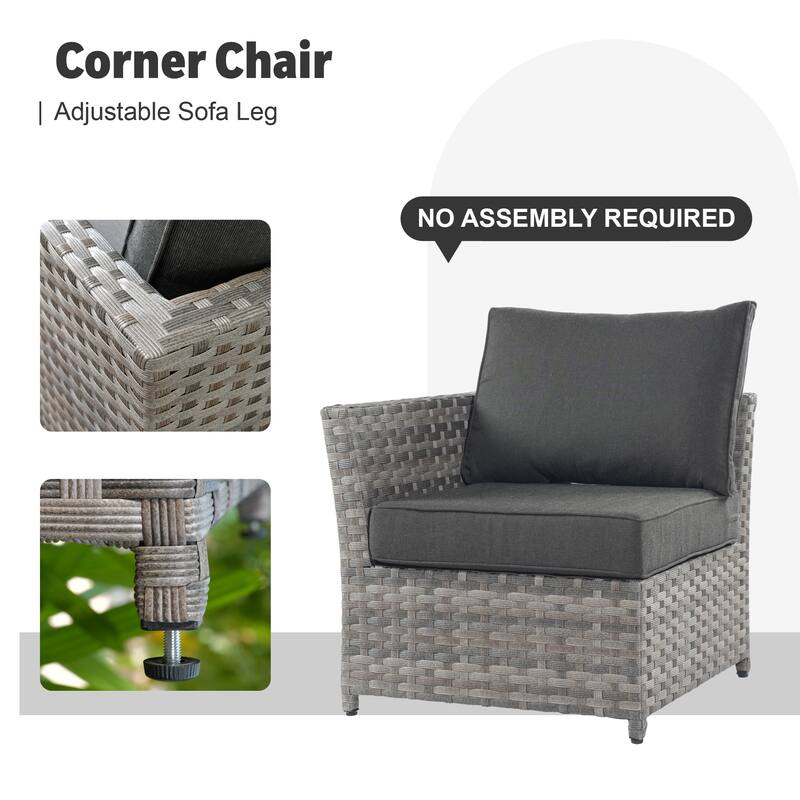 XIZZI 10-piece Outdoor Patio Furniture Conversation Set with Fire Pit