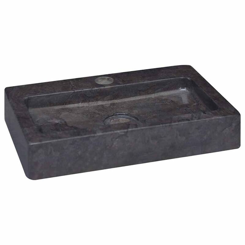 vidaXL Wall-mounted Sink Gray/Cream/Black 15"x9.4"x2.6" Marble
