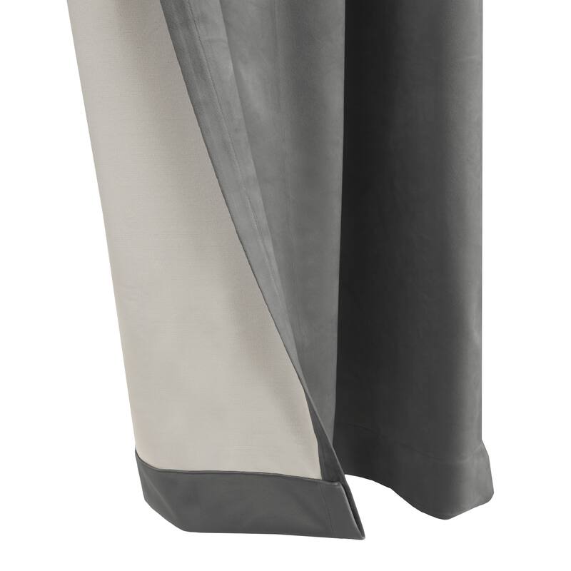 Scala Room Darkening Velvet Dual Header Curtain Panel
