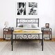 preview thumbnail 16 of 17, 3-pieces Platform Bed Frame and Glass Top Nightstands Set of 2