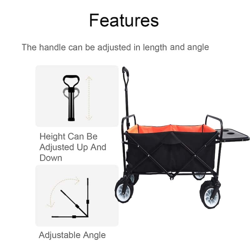 Heavy-Duty All Terrain Steel Utility Wagon,Portable Hand Cart